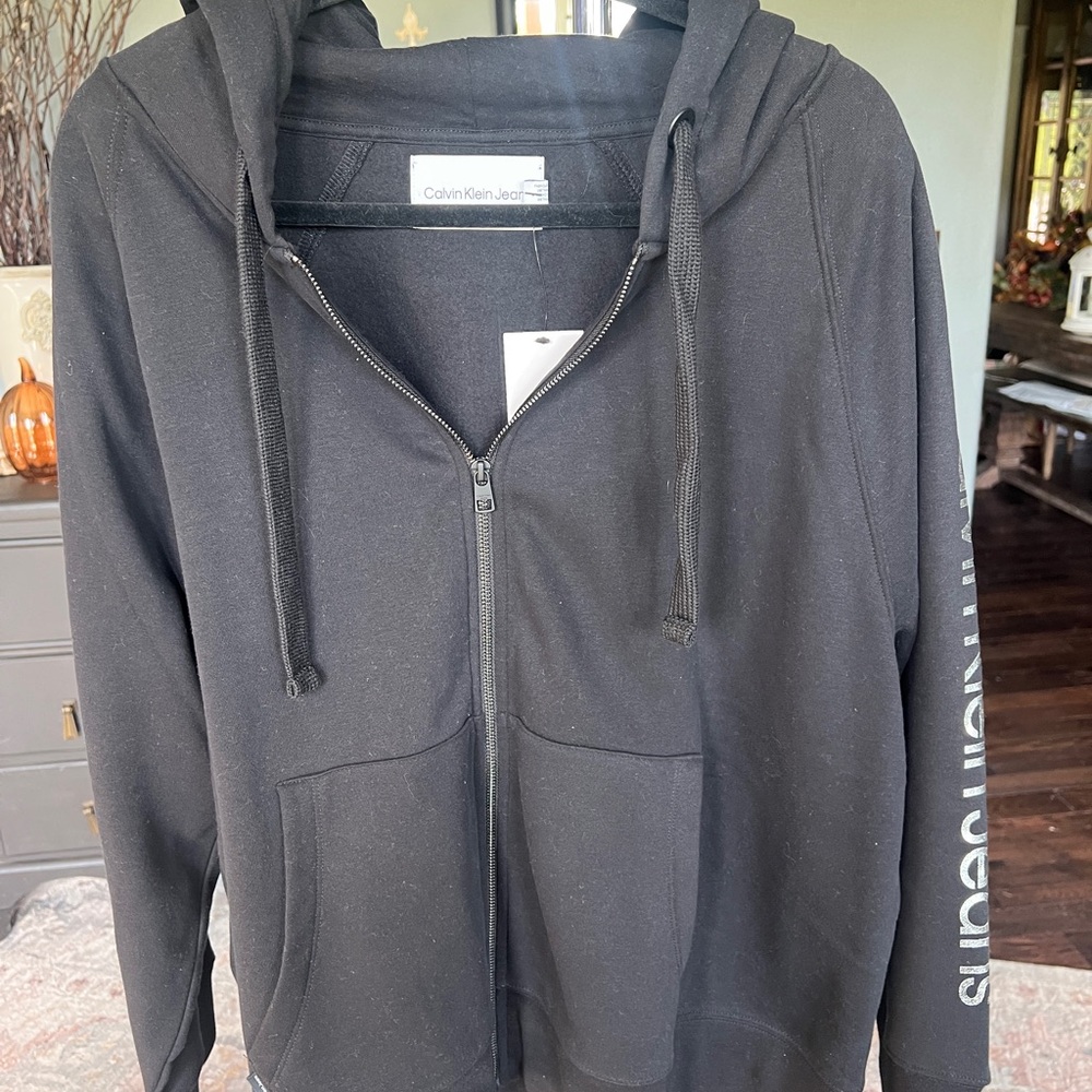 Calvin Klein Jeans Black Hoodie with Zip